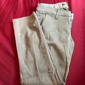 Paige grayish green super soft cotton dress pant skinny capris